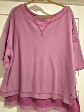 FP Movement Free People Rugby Match Violet Top Oversized Sweatshirt Medium